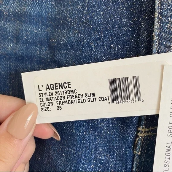 L’ Agence El Matador French Slim in Fremont/ Gold Glitter Coat - Picture 6 of 7